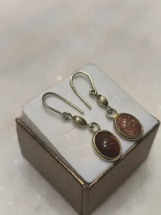 Orecchini Argento 800 Pietra Avventurina