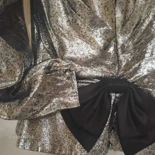 Blusa Rimini Fiesta Mujer Tejido hilo plateado