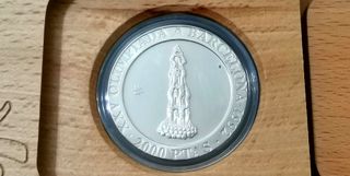 Moneda Plata Barcelona 92 Castellers 2000 Pesetas