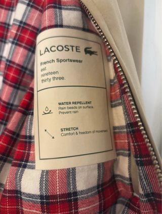 Chaqueta Harrington Lacoste Talla L Beige