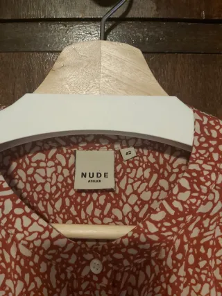 Blusa NUDE roja y blanca talla S