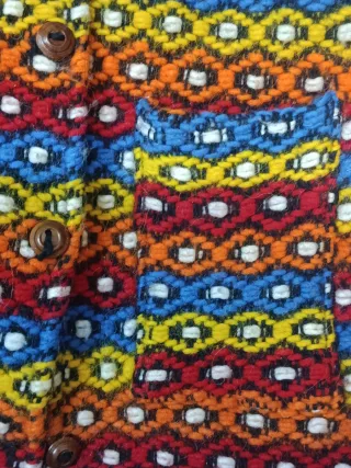 Chaquetón de lana tejido multicolor