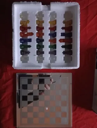 Juego de Ajedrez de Cristal de Colores completo
