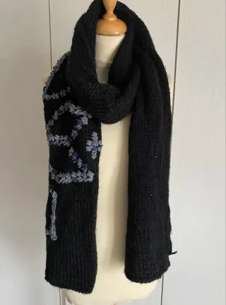 Sciarpa donna nera in lana Sevres