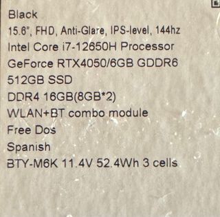 Portátil Gaming MSI Thin GF63 i7 RTX 4050