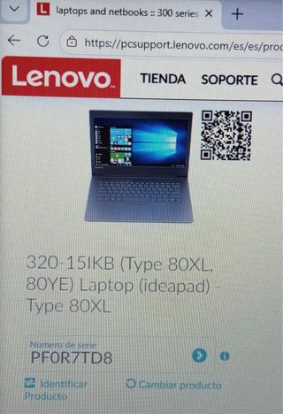 Portátil Lenovo Ideapad 320-15IKB Plata Windows 11