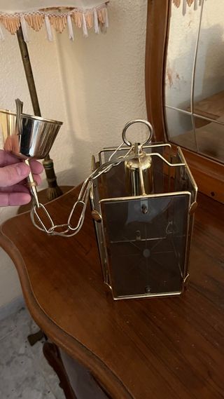 Farol de cristal dorado