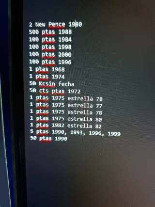 Lote monedas pesetas varios años