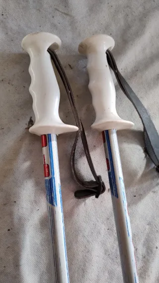 Bastoncini sci con impugnatura bianca