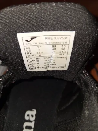 Zapatillas Joma Running Mujer Negras Blancas