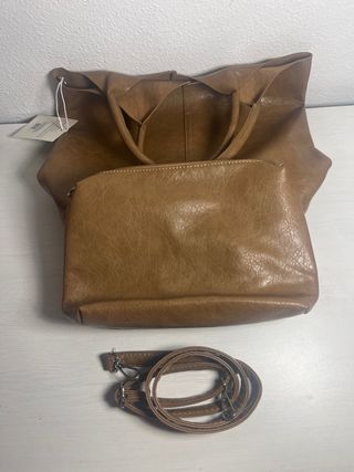 Bolso de mano marrón, 2 en 1