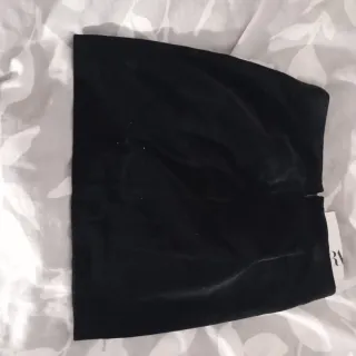 Falda Zara Terciopelo Negra Talla S