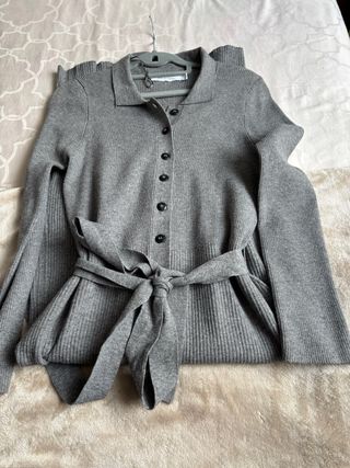 Vestido de punto gris talla L