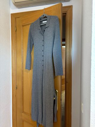 Vestido de punto gris talla L