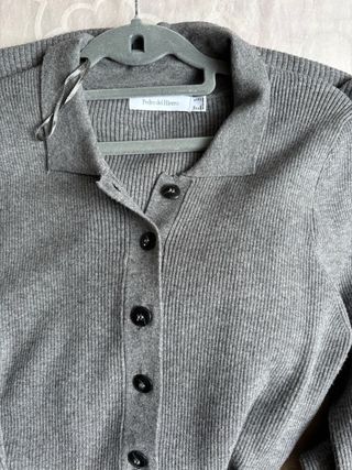 Vestido de punto gris talla L