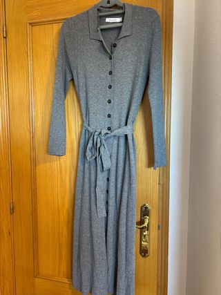 Vestido de punto gris talla L
