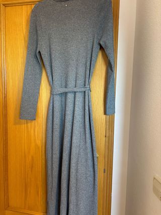 Vestido de punto gris talla L