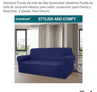Funda Sofá Elástica 3 Plazas azul nave y oscuro
