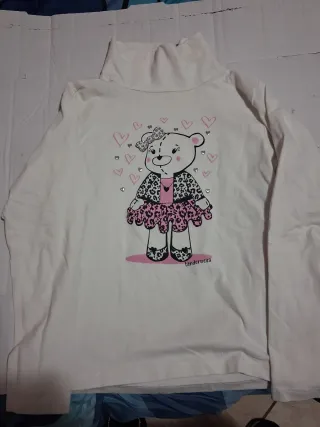 Maglia bambina collo alto 7-8 anni bianca