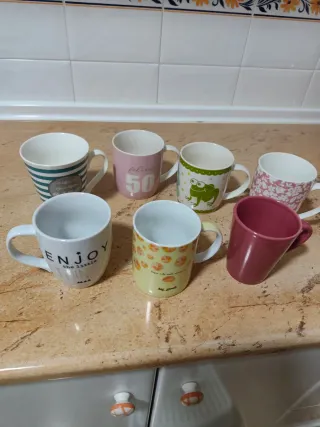 Lote Tazas Cerámica Desayuno/Merienda