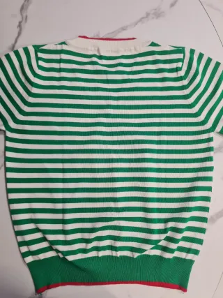 Jersey rayas verde y blanco talla L