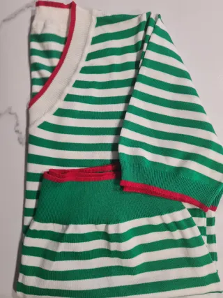 Jersey rayas verde y blanco talla L