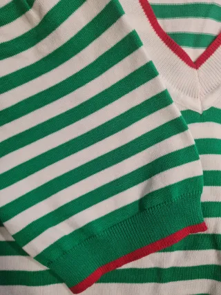 Jersey rayas verde y blanco talla L