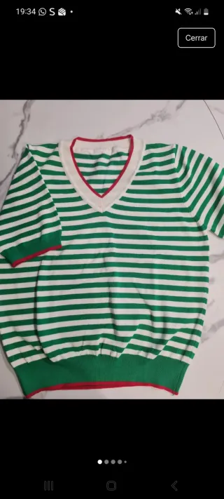 Jersey rayas verde y blanco talla L