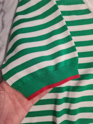Jersey rayas verde y blanco talla L