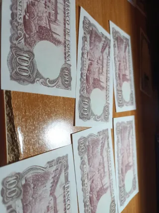 7 Billetes correlativos 100 Pesetas España 1970