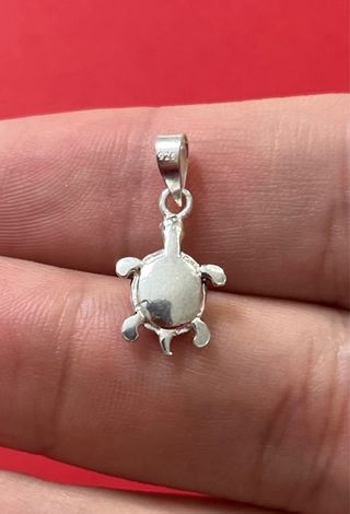 Bonito Colgante Tortuga Onix Plata De ley 925