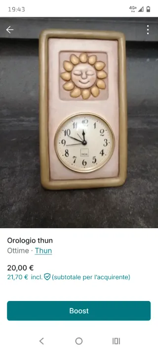 Orologio da tavolo Thun con sole