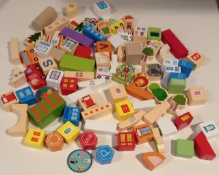 Bloques de Construcción de Madera Figuras