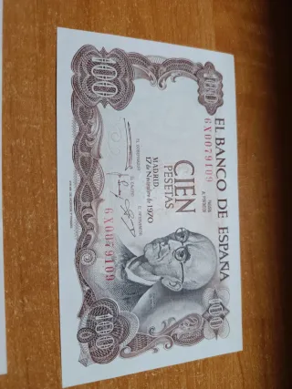 Pareja Billetes 100 Pesetas 1970