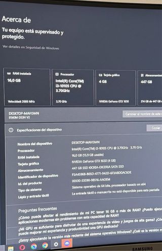 PC Gaming Negro/Morado Poco Uso