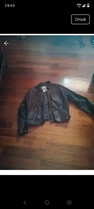 Giacca in pelle marrone