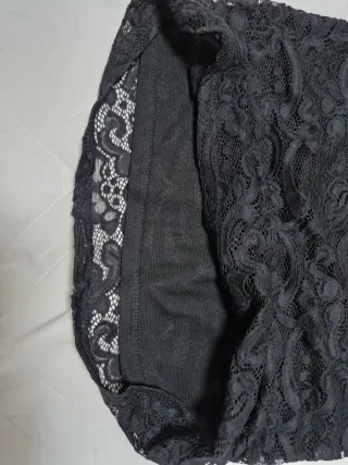 Top encaje manga larga negro T38