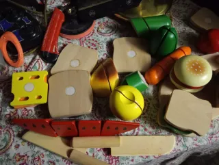 Set Gioco Cucina Legno Panini e Frutta