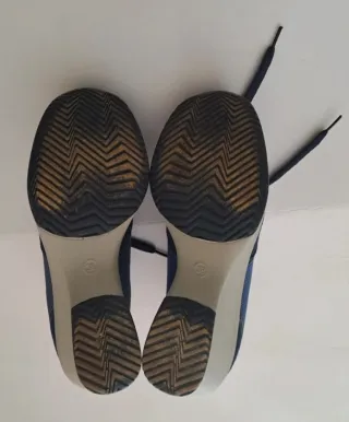 Scarpe donna zeppa blu/argento tg.38