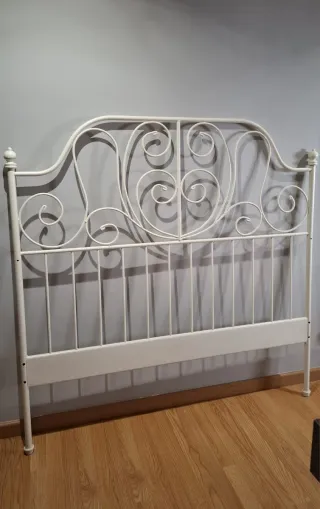 Cabezal cama matrimonio metal blanco