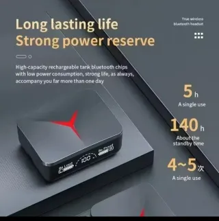 Auriculares M-90 pro con power bank 2000mp