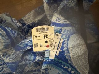 Vestido largo estampado paisley azul