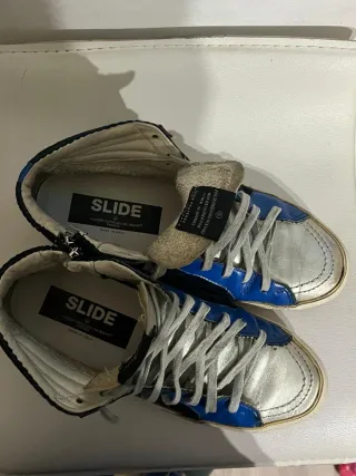 Golden Goose Slide N42 Blu/Argento