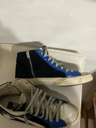 Golden Goose Slide N42 Blu/Argento