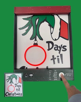 Cuadro Grinch Días para Navidad con Luz LED