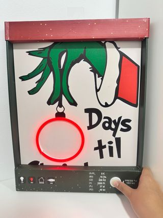 Cuadro Grinch Días para Navidad con Luz LED