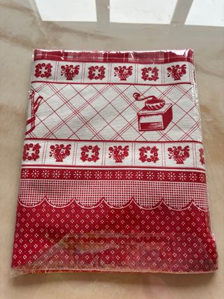 Tovaglia cotone rossa e bianca 140x180 cm