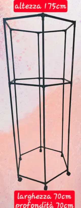 Appendiabiti esagonale metallo nero