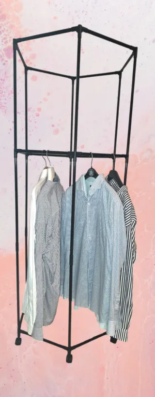 Appendiabiti esagonale metallo nero