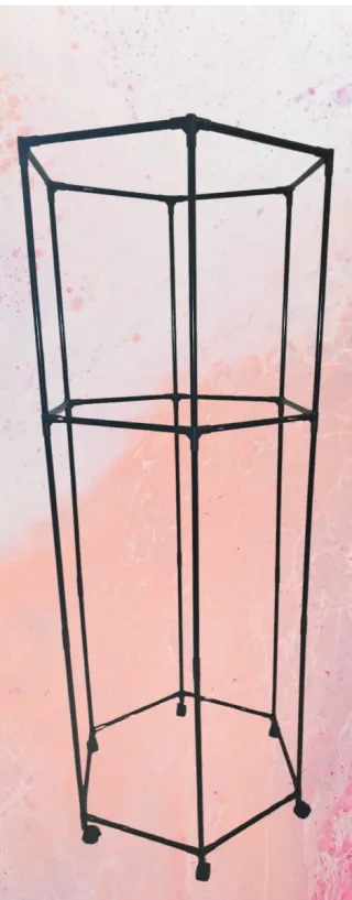 Appendiabiti esagonale metallo nero